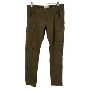 Denim & Supply Ralph Lauren Cargo Pant SZ 28 Womens Green Cotton Stretch Pockets